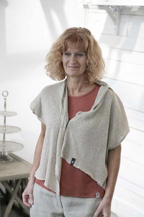 linen knitted vest